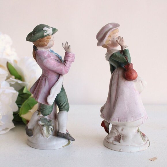 Vintage Porcelain Figurines, Capodimonte, Korean, Bisque Porcelain Man and Wom - Picture 6 of 10